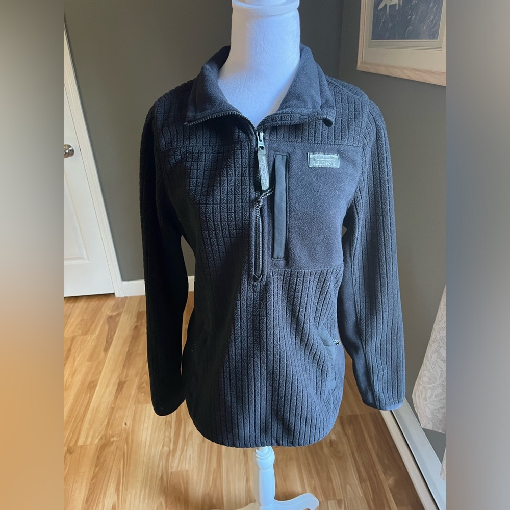 LL BEAN black half zip